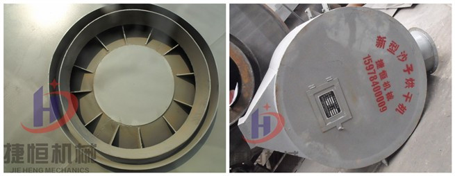 沙子烘幹機主機出料口、出料倉